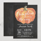 カボチャ秋のベビーシャワーの招待状の黒板 招待状 (正面/裏面)