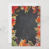 カボチャ秋のベビーシャワーの招待状の黒板 招待状 (裏面)