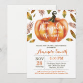 カボチャ秋のベビーシャワーの招待状 招待状 (正面/裏面)