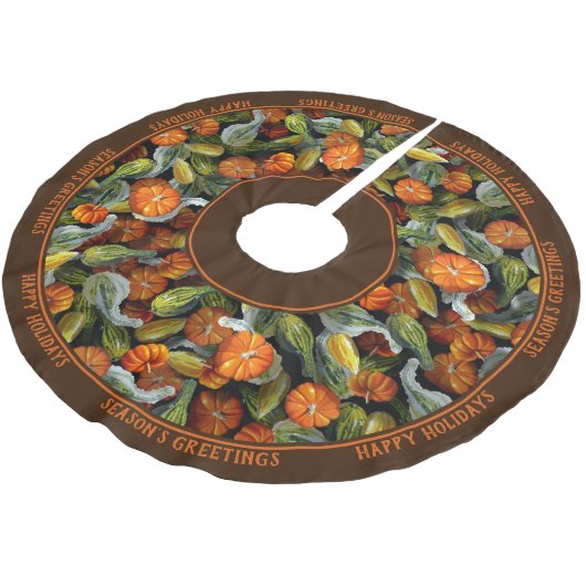 カボチャ秋の収穫木のスカート ブラッシュドポリエステルツリースカート (アングル)