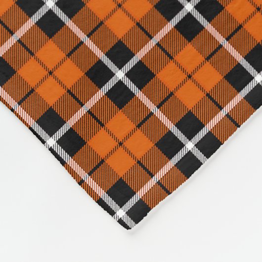 カボチャ秋の暖かいオレンジ白くか黒いストライブ柄 フリースブランケット (角)