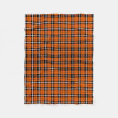 カボチャ秋の暖かいオレンジ白くか黒いストライブ柄 フリースブランケット (正面)