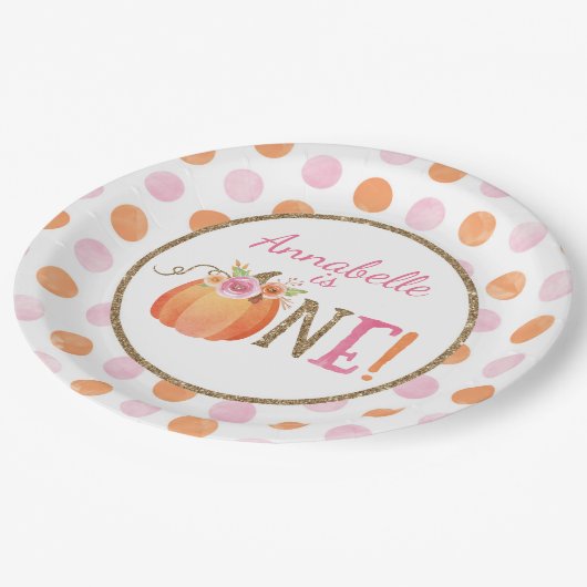 カボチャ秋の最初誕生会の紙皿 ペーパープレート (アングル)