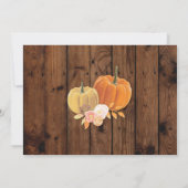 カボチャ秋の木製の誕生会年齢の招待 招待状 (裏面)