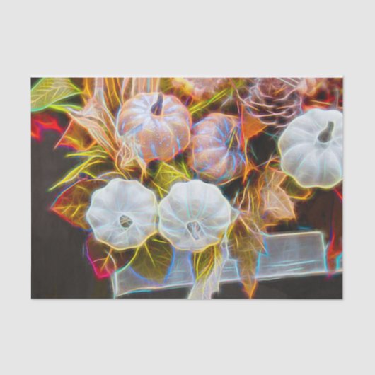 カボチャ秋の白いオレンジ白熱［赤熱］光を放つ 薄葉紙 (正面)