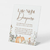 カボチャ秋の秋赤ちゃんシャワー深夜おむつ 台座サイン (正面)