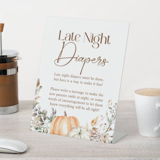 カボチャ秋の秋赤ちゃんシャワー深夜おむつ 台座サイン (インサイチュ)