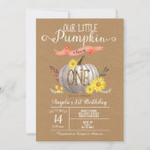 カボチャ秋の第一誕生日招待状 招待状 (正面)