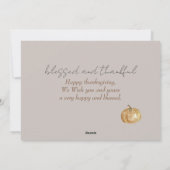 カボチャ秋の紅葉幸せな感謝祭 シーズンカード (裏面)