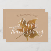 カボチャ秋の紅葉幸せな感謝祭 シーズンカード (正面/裏面)