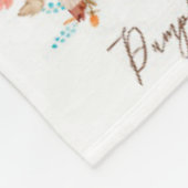 カボチャ秋の紅葉nフラワーズウォーターカラー フリースブランケット (角)