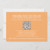 カボチャ秋の結婚式写真QRコード サンキューカード (裏面)