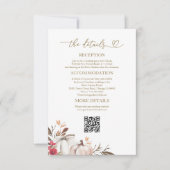 カボチャ秋の結婚式詳細エンクロージャカード 招待状 (正面)