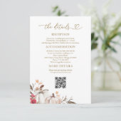 カボチャ秋の結婚式詳細エンクロージャカード 招待状 (スタンド正面)