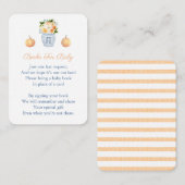 カボチャ秋の花が本の赤ちゃんシャワーをもたらす エンクロージャーカード (正面/裏面)