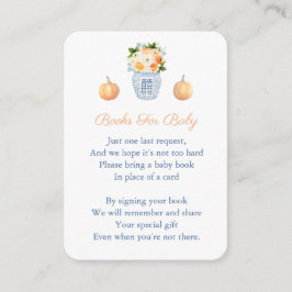 カボチャ秋の花が本の赤ちゃんシャワーをもたらす エンクロージャーカード