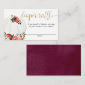 カボチャ秋の花の男女兼用なおむつのラッフル エンクロージャーカード (正面/裏面)