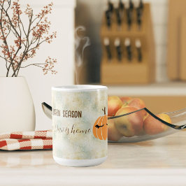 カボチャ秋の葉糸の季節 コーヒーマグカップ