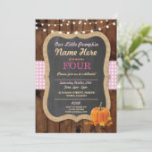 カボチャ秋の誕生会年齢の女の子の招待 招待状 (スタンド正面)