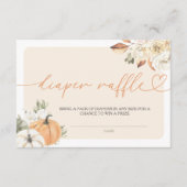 カボチャ秋の赤ちゃんシャワーおむつラッフル エンクロージャーカード (正面)