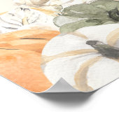 カボチャ秋の赤ちゃんシャワー歓迎サイン ポスター (角)