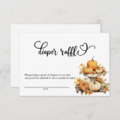 カボチャ秋の赤ちゃんシャワー |おむつラッフル エンクロージャーカード (正面/裏面)