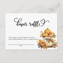 カボチャ秋の赤ちゃんシャワー |おむつラッフル エンクロージャーカード