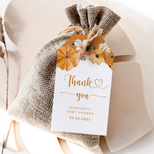 カボチャ秋の赤ちゃん感謝していシャワーユーラベル ギフトタグ