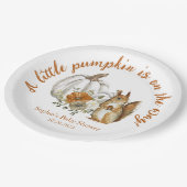 カボチャ秋の赤ちゃん男女兼用シャワー ペーパープレート (アングル)