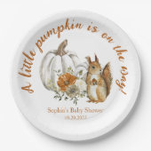 カボチャ秋の赤ちゃん男女兼用シャワー ペーパープレート (正面)