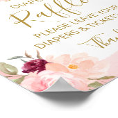 カボチャ秋ガールベビーシャワーおむつラッフルサイン ポスター (角)