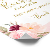 カボチャ秋ガール赤ちゃんシャワー本とギフトサイン ポスター (角)