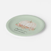 カボチャ秋グリーンベビーシャワー ペーパープレート (アングル)