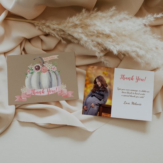 カボチャ秋サンキューカードベビーシャワー サンキューカード