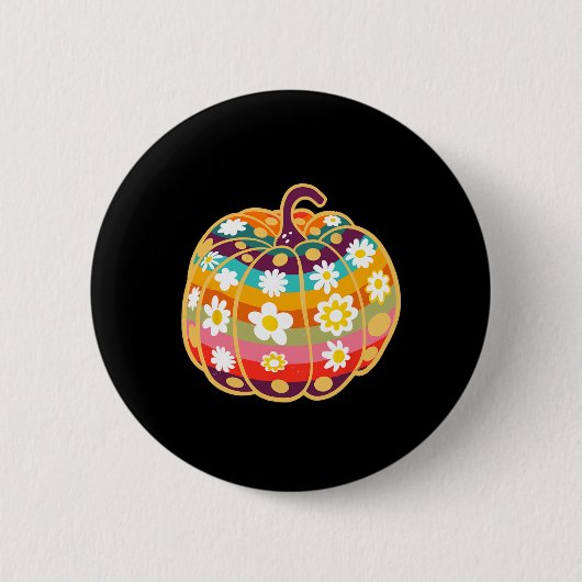 カボチャ秋シーズン秋ハロウィンサンクスギビング 缶バッジ (正面)