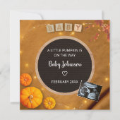 カボチャ秋ソノグラム超音波写真妊娠 案内状 (正面)