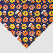 カボチャ秋ドーナツ&コーヒーサンクスギビングブルー 薄葉紙 (詳細)