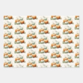 カボチャ秋ニュートラルベビーシャワー ラッピングペーパーシート (正面)