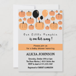 カボチャ秋ハロウィーンベビーシャワー 招待状