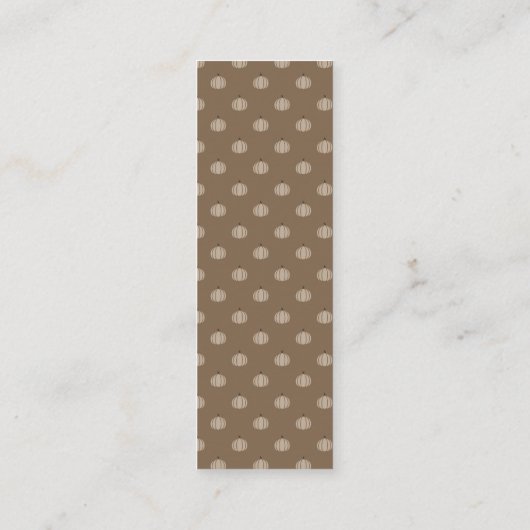 カボチャ秋パターン（の模様が）あるブックマーカー スキニー名刺 (裏面)