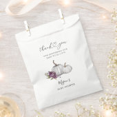 カボチャ秋パープルフラワーベビーシャワー フェイバーバッグ (クリップ留めされた状態)