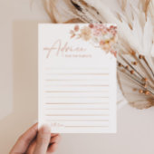 カボチャ秋ピンクフローラベビーシャワーアドバイスカード 招待状