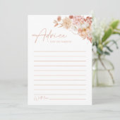 カボチャ秋ピンクフローラベビーシャワーアドバイスカード 招待状 (スタンド正面)