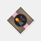 カボチャ秋ファーストバースデーパーティーピンクナプキン スタンダードカクテルナプキン (角)