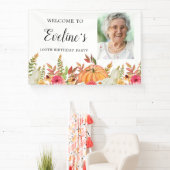 カボチャ秋フラワーズ100誕生日へようこそ 横断幕 (インサイチュ)