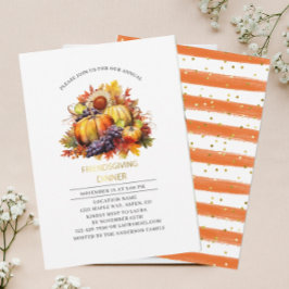 カボチャ秋フレンドリディナーの水色 招待状