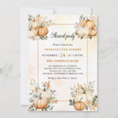 カボチャ秋フローラハーベストサンクスギビングディナー 招待状 (正面)