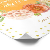 カボチャ秋フローラベビーシャワーウェルカムサイン ポスター (角)