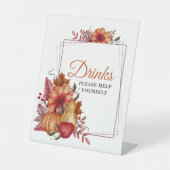 カボチャ秋フローラベビーシャワードリンク 台座サイン (正面)