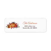 カボチャ秋フローラベビーシャワー差出人住所 ラベル (正面)